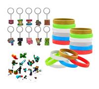 anyìshwu 36 Stück Miner Cadeau Anniversaire Enfants,Pochette Surprise Anniversaire Enfant,Avec Porte-CléS Carnet Autocollants Bracelet,Pack Anniversaires Enfant