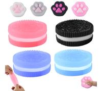 Anyìshwu 4 pièces Biscuit Stress Relief Toy Et 4 X Jouets Squishy Mini Pattes De Chat,Jouet Biscuit Ultra-Doux Squeeze ,Ouets Anti-Stress Amusants pour Aider L'AnxiéTé