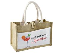 anyìshwu Sac En Toile De Jute,Sac Personnalisable,Sacs Cabas Toile avec Les Mots « J'espère Que Tu es Un Apéritif » imprimés Dessus,Cabas Courses(32x21x12cm)