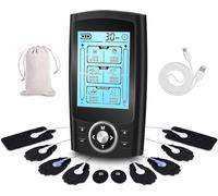 Anykuu 3 EN 1 TENS EMS Electrostimulateur Musculaire,36 Programmes de Massage 20 Intensité Réglable，Electrodes pour Electrostimulateur avec10 Electrodes,2 Canaux Indépendant,Soulagement de la Douleur