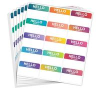 Anylabel Lot de 345 étiquettes autocollantes arc-en-ciel, 7,6 x 5,1 cm avec inscription « Hello My Name is » - 15 couleurs