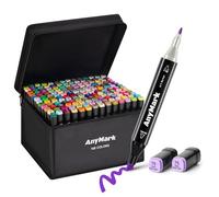 AnyMark Feutres a Alcool Professionnels, 168 Couleurs Marqueurs Alcool à Double Pointe, Idéal pour Coloriage Adulte, Dessiner, Illustrer et Croquis