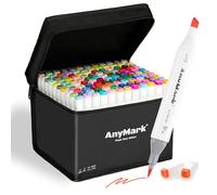 AnyMark Feutres Alcool 120+1 Couleurs à Pointe Pinceau