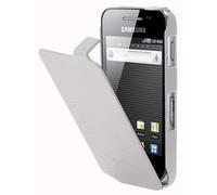 Anymode Étui Flip Certifié pour Samsung Galaxy Ace S5830 Blanc