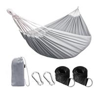 ANYOO Hamac d'extérieur de Camping Toile Portable avec Sangles pour Arbres | Léger, Robust, Respirant, avec Sac de Transport, pour Jardin, Balcon, Patio, la Plage, Randonnée, Capacité de Charge 300 kg