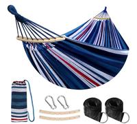 Anyoo Hamac en Tissu Coton - Confortable - avec Accessoires de Ceinture - pour intérieur/extérieur - Balcon - Terrasse - Jardin, Parc, Camping, Plage