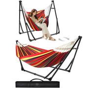 ANYOO Hamac et Chaise avec Support Pliable et Portable | Double Usage, Robuste Support de Hamac, Sans Outil, Gain de Place, Charge max 200kg, pour Intérieur Extérieur Jardin Camping
