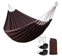 ANYOO Hamac portable en coton avec sangles pour jardin, balcon, terrasse, extérieur et intérieur