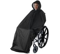 ANYOO Housse de Poncho imperméable pour Fauteuil Roulant Bouclier de Cape de Poncho de pluie léger avec élastiques Fournir une Protection sèche pour les Fauteuils Roulants, Noir, Taille Unique