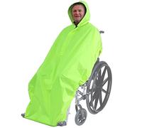 ANYOO Housse de Poncho imperméable pour Fauteuil Roulant Bouclier de Cape de Poncho de pluie léger avec élastiques Fournir une Protection sèche pour les Fauteuils Roulants, Vert Jaune, Taille Unique