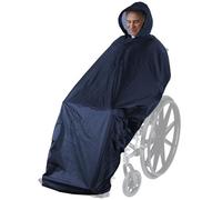 ANYOO Housse de Poncho imperméable pour Fauteuil Roulant Bouclier de Cape de Poncho de pluie léger avec élastiques Fournir une Protection sèche pour les Fauteuils Roulants, Bleu Foncé, Taille Unique
