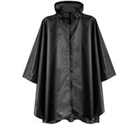 ANYOO Léger Imperméable Respirant Ripstop Poncho avec capuchon pour les activités de plein air,Noir,Taille unique