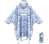 ANYOO Poncho de Pluie Imperméable avec Manches et Poche, Léger et Réutilisable, avec Capuche pour Activités de Plein Air, Squelettes, Taille Unique