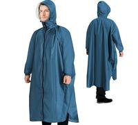 ANYOO Poncho de Pluie Imperméable Femmes Hommes avec Capuche Léger et Portable Manteau de pluie avec Manches Longues pour Randonnée Extérieure, Cyclisme, Bleu Marine, Taille unique