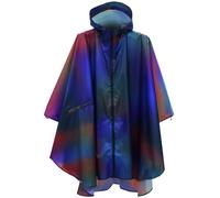 ANYOO Poncho de pluie imperméable, portable, léger, avec capuche, pour vélo, compact, réutilisable, unisexe, pour la randonnée, le camping, l'extérieur, Taille unique, Dégradé bleu violet