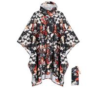 ANYOO Poncho de Pluie Léger, Imperméable, Réutilisable et Respirant avec Capuche, Idéal pour l'extérieur, Fleurs,Taille Unique
