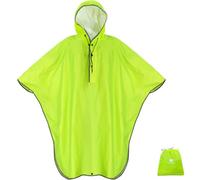 ANYOO Poncho Pluie Imperméable Adulte Coupe-Vent avec Capuche Unisex | Léger, Bande Réfléchissante, PU8000, Polyester, pour Randonnée Vélo Camping Festivals Trajet, Taille unique