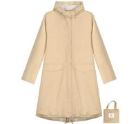 ANYOO Veste de Pluie Imperméable pour Femmes avec Capuche, Manteau de Pluie Léger et Long, Coupe-vent et Trench,Kaki,Taille unique