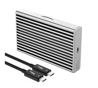 ANYOYO Boîtier SSD M.2 NVMe 40 Gbit/s avec dissipation de la chaleur en alliage d'aluminium, boîtier SSD externe sans bruit, compatible avec Thunderbolt 4/3/USB4, prend en charge les clés SSD M/B + M