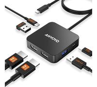 Anyoyo Station d'accueil USB C Double HDMI 4K 60Hz, Hub avec Câble Long 60cm pour Bureau, Dock 6-en-1 PD 100W, 2 USB 3.0, Adaptateur Multiport Type C pour MacBook Air/Pro M1 M2 M3, Dell, HP