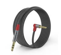 ANYPLUS Câble Jack 3.5 Mâle Mâle, Câble Audio Fish Wire Braided 90 Degree, Prise Jack 3.5 Compatible avec Casque, Home/Car Audio, Téléphone Portable, Haut-Parleurs, Tablette, MP3（0.5M）