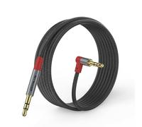 ANYPLUS Câble Jack 3.5 Mâle Mâle, Câble Audio Fish Wire Braided 90 Degree, Prise Jack 3.5 Compatible avec Casque, Home/Car Audio, Téléphone Portable, Haut-Parleurs, Tablette, MP3（2M）