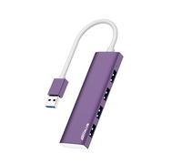 ANYPLUS Hub USB 3.0 en Alliage d'aluminium Ultra Fin, répartiteur USB Portable à 4 Ports, hub USB pour Ordinateur Portable, PC, MacBook, iMac, Surface Pro, Mac Pro, clé USB, XPS 【Violet】