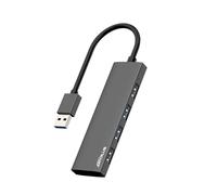 ANYPLUS Hub USB 3.0 en Alliage d'aluminium Ultra Fin, répartiteur USB Portable à 4 Ports, hub USB pour Ordinateur Portable, PC, MacBook, iMac, Surface Pro, Mac Pro, clé USB, XPS 【Noir】