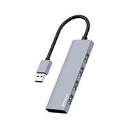 ANYPLUS Hub USB 3.0 en Alliage d'aluminium Ultra Fin, répartiteur USB Portable à 4 Ports, hub USB pour Ordinateur Portable, PC, MacBook, iMac, Surface Pro, Mac Pro, clé USB, XPS Gris