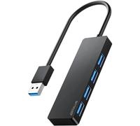 ANYPLUS Hub USB, Adaptateur 4 Ports Multiprise USB 3.0, 5 Gbps, Répartiteur USB pour Bureau, Ordinateur Portable, Xbox, Clé USB, Disque Dur, Console, Imprimante, PC, Clavier, HP, Dell
