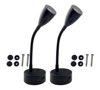 ANYPOWK Lampes de Lecture RV 12V avec Port USB : Température de Couleur à 3 Options, Gradation Tactile Continue - Col de Cygne Flexible 360° pour Camping-cars, Caravanes, Bateaux - Lot de 2