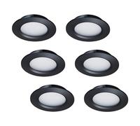 ANYPOWK Lot de 6 lumières LED 12 V pour camping-car, remorque, bateau, Blanc chaud 2800K, 300 lumens, 3 W, basse tension, mini lampe encastrée à intensité variable, noire