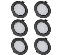 ANYPOWK Lot de 6 palets lumineux à DEL 12 V, 3 W, blanc chaud, plafonnier à DEL encastré à intensité variable pour camping-car