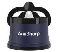AnySharp Aiguiseur de Couteaux, Sécurité Mains Libres, Ventouse PowerGrip, Aiguise en Toute Sécurité Tous les Couteaux de Cuisine, Idéal pour l'Acier Trempé & Dentelé | Le Meilleur au Monde | Marine