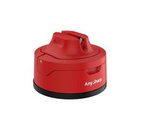 AnySharp Evo Aiguiseur de Couteaux, Sécurité Mains Libres, Ventouse PowerGrip, Aiguise en Toute Sécurité Tous les Couteaux de Cuisine, Idéal pour l'Acier Trempé & Dentelé, Le Meilleur au Monde, Rouge