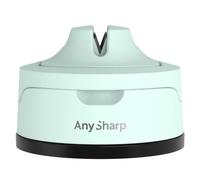 AnySharp Evo Aiguiseur de Couteaux, Sécurité Mains Libres, Ventouse PowerGrip, Aiguise en Toute Sécurité Tous les Couteaux de Cuisine, Idéal pour l'Acier Trempé & Dentelé, Bleu Ciel