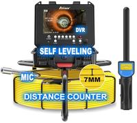Anysun Camera Endoscopique avec Localisateur 512 Hz, Camera Inspection Canalisation 1080P avec Mise à Niveau Automatique, Compteur de Distance, Enregistreur DVR et Vocal, Dinspection IPS 9"