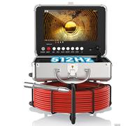 Anysun Camera Inspection Canalisation, Caméra Endoscopique avec Nivellement Automatique et Émetteur de Sonde 512Hz, Enregistreur DVR, Caméra Dinspection Étanche IP68, Moniteur Couleur IPS 9" 1080P
