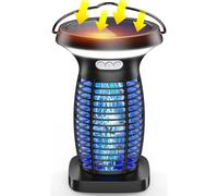 anysun - Zapper solaire anti-mouches électrique rechargeable avec panneau solaire, tueur d'insectes pour la maison, le jardin, le camping, l'extérieur, l'intérieur (noir)