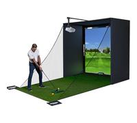 Anything Sports - Boîtier De Simulateur De Golf avec ÉCran D'impact 4k Et Filet De Protection - Cage D'entraînement Intérieure Complète - Structure en Métal
