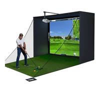Anything Sports - Boîtier De Simulateur De Golf avec ÉCran D'impact 4k Et Filet De Protection - Cage D'entraînement Intérieure Complète - Structure en Métal