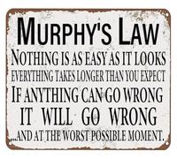 Anything That Can Go Wrong Will Go Wrong Murphys Law Plaque 12x8 Inch
