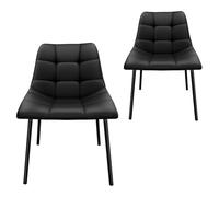 AnYu Furniture Chaises de Salle à Manger Lot de 2, Ergonomiques Chaise Scandinave en Similicuir avec Dossier Haut, Chaise de Cuisine Moderne, Fauteuil Salle a Manger Rembourré Convient (2, Noir)