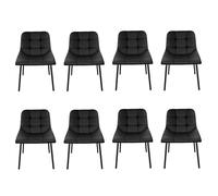 AnYu Furniture Chaises de Salle à Manger Lot de 8, Ergonomiques Chaise Scandinave en Similicuir avec Dossier Haut, Chaise de Cuisine Moderne, Fauteuil Salle a Manger Rembourré Convient (8, Noir)