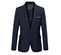 AnyuA Costume Homme Formel Slim Fit Elégant Classique d'affaire Blazer Marine S
