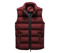 AnyuA - Gilet matelassé pour homme - Avec poches zippées - Doublure avec poche Velcro, | AA | rouge, XL