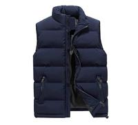 AnyuA - Gilet matelassé pour homme - Avec poches zippées - Doublure avec poche Velcro, bleu, XXXXL