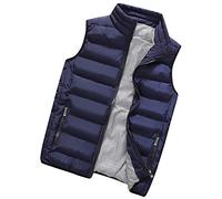 AnyuA Homme Doudoune Manteaux sans Manches Blouson Zippée Slim Fit Gilet Bleu 3XL