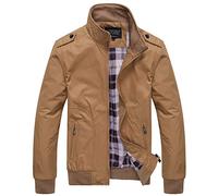 AnyuA Veste Homme Printemps Automne Jeunesse Décontractée Grande Taille Vêtements - Blouson Kaki L