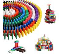 ANYUANKW 120 Pièces Train Domino Ensemble de Jouets Domino Train Automatique Domino Set pour Enfants Garçons Filles Précoce Éducatif
